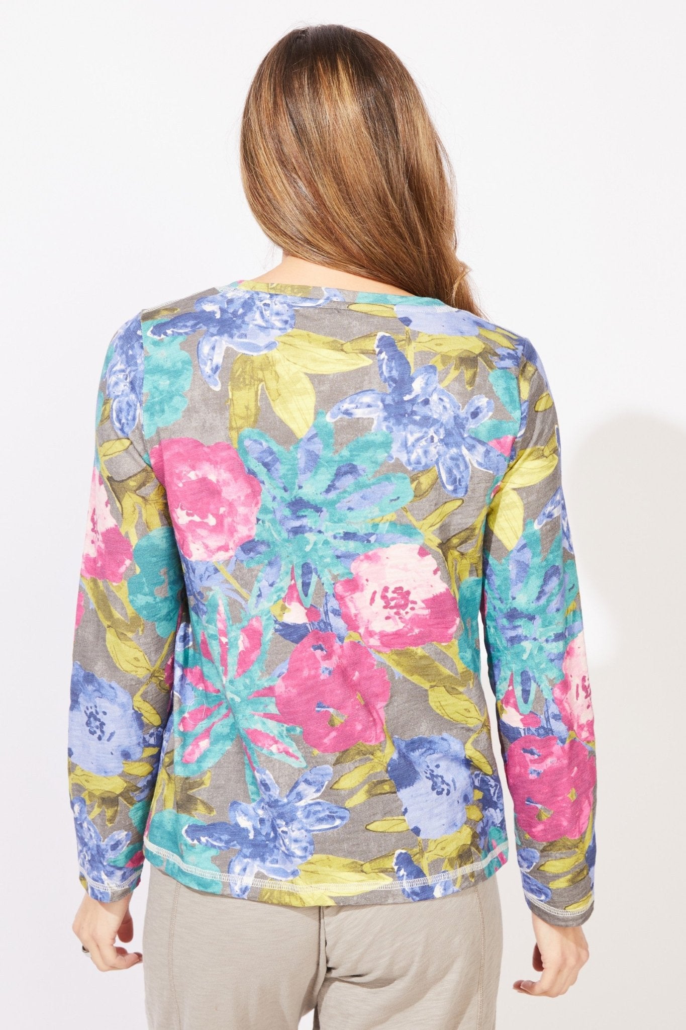 Escape by Habitat Botanical Blooms Perfect Layer Tee - Juli's Wearable Art