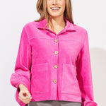 Escape by Habitat Corduroy Shacket | Fuchsia - Juli's Wearable Art