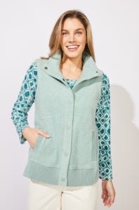Escape by Habitat Heather Fleece Snap Vest | Teal