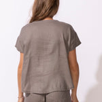 Escape by Habitat Lake Linen Islandscape Pullover | Fog - Juli's Wearable Art