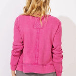 Escape by Habitat Mixed Waffle Solitude Crew | Fuchsia - Juli's Wearable Art