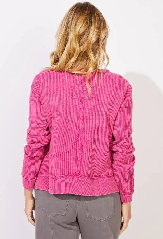 Escape by Habitat Mixed Waffle Solitude Crew | Fuchsia