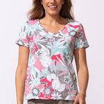 Escape by Habitat Peruvian Cotton Fiji Floral Tee | Poppy - Juli's Wearable Art