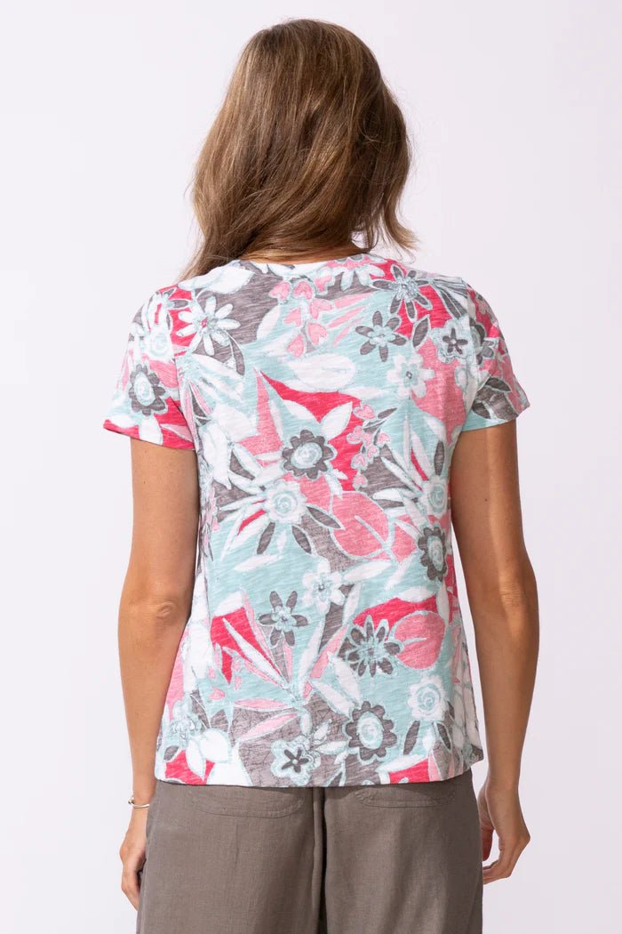 Escape by Habitat Peruvian Cotton Fiji Floral Tee | Poppy - Juli's Wearable Art
