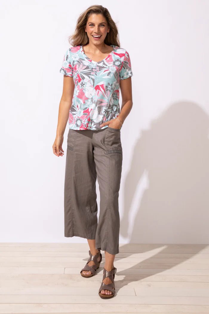 Escape by Habitat Peruvian Cotton Fiji Floral Tee | Poppy - Juli's Wearable Art