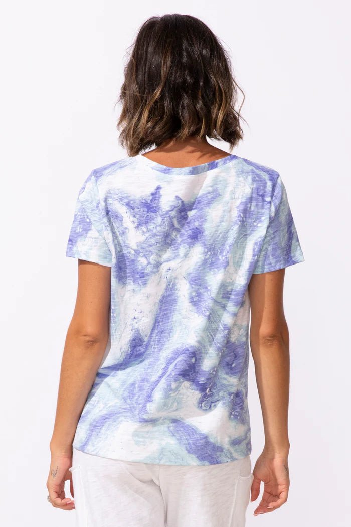 Escape by Habitat Peruvian Cotton Ocean Marble Tee | Baja Blue - Juli's Wearable Art