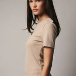 Espresso Beads Rib Short - Sleeve Top - Juli's Wearable Art