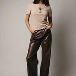 Espresso Beads Rib Short - Sleeve Top - Juli's Wearable Art
