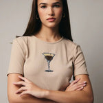Espresso Beads Rib Short - Sleeve Top - Juli's Wearable Art