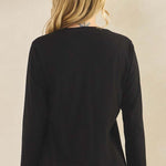 Essential Long Sleeve Cotton Top – Black - Juli's Wearable Art