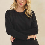 Essential Long Sleeve Cotton Top – Black - Juli's Wearable Art