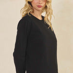 Essential Long Sleeve Cotton Top – Black - Juli's Wearable Art