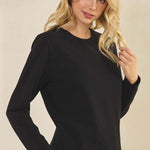 Essential Long Sleeve Cotton Top – Black - Juli's Wearable Art