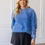 Essential Luxe Corded Crew | Royal Blue - Juli's Wearable Art