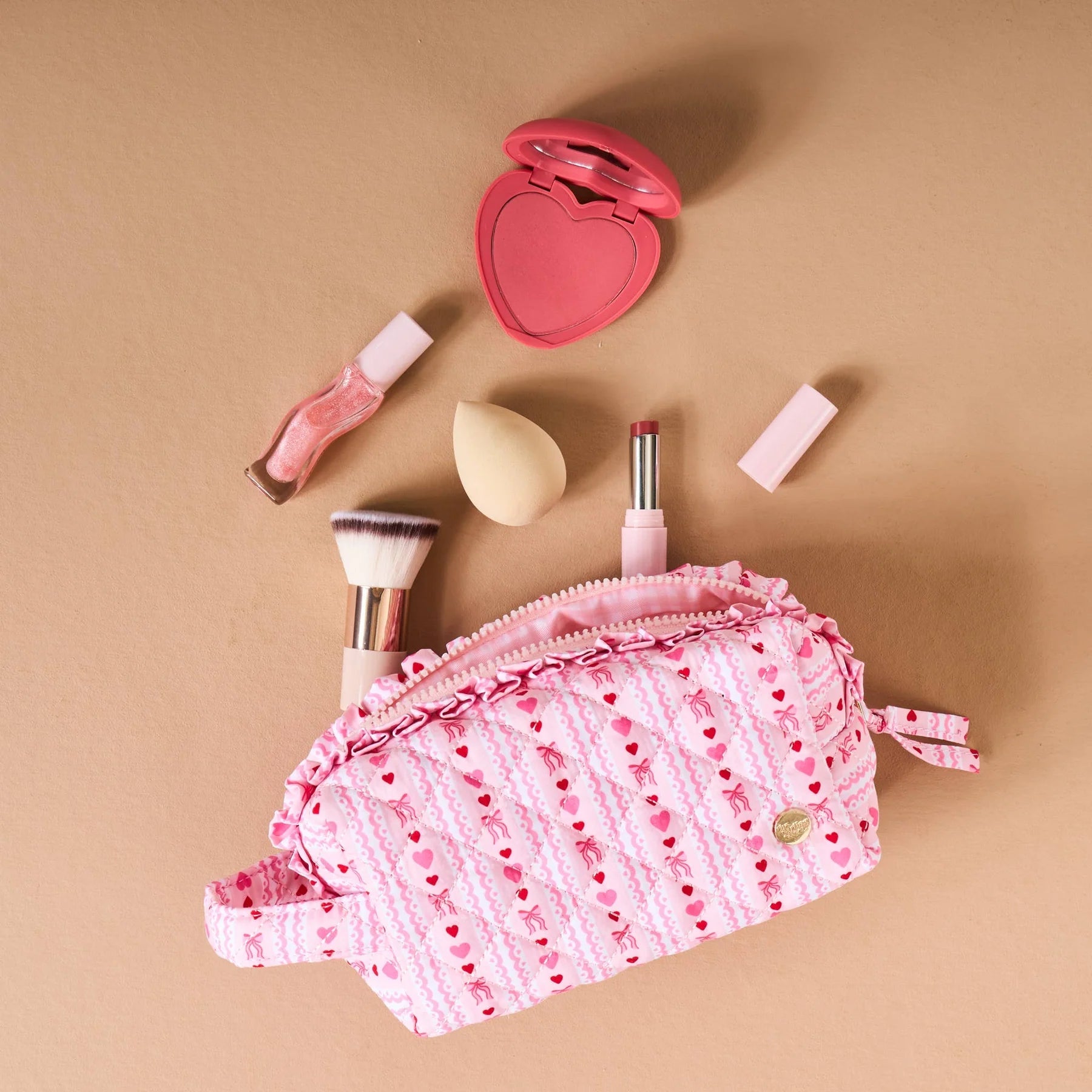 Essentials Quilted Cosmetic Pouch - Oh so Lovely - Juli's Wearable Art