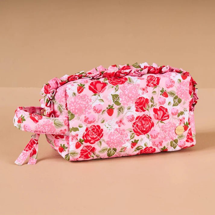 Essentials Quilted Cosmetic Pouch - Rose Garden - Juli's Wearable Art