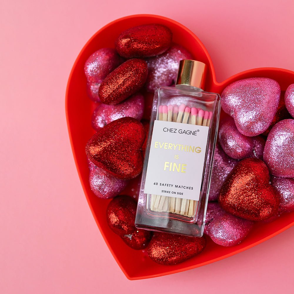 Everything is Fine | Light Pink Matches in Glass Bottle