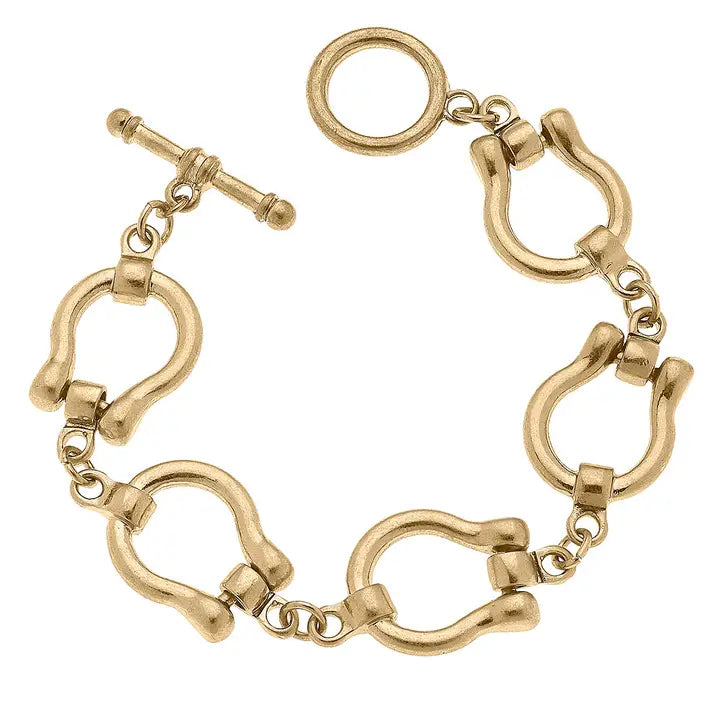 Trigger Horsebit Linked Bracelet in Gold