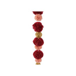 Fabric Pom Pom Garland | Burgundy, Pink & Gold - Juli's Wearable Art
