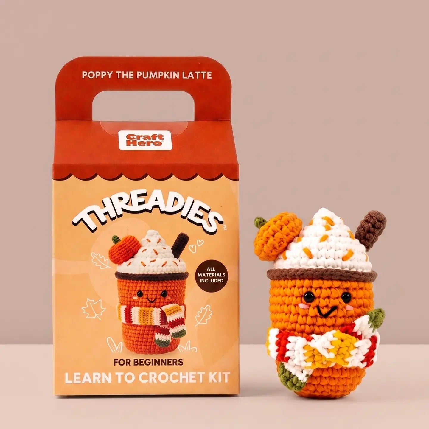 Fall Crochet Kit For Beginners | Pumpkin Spice Latte - Juli's Wearable Art