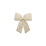 Faux Sherpa Clip-On Bow | Ivory - Juli's Wearable Art