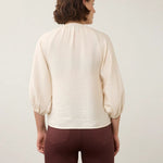 FDJ 3/4 Sleeve Colorful Button Shirt | Cream - Juli's Wearable Art