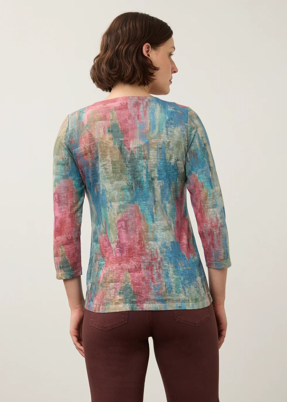 FDJ 3/4 Sleeve Notch Neck Top | Horatio - Juli's Wearable Art
