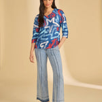 FDJ 3/4 Sleeve V - Neck Top | Pop - Juli's Wearable Art
