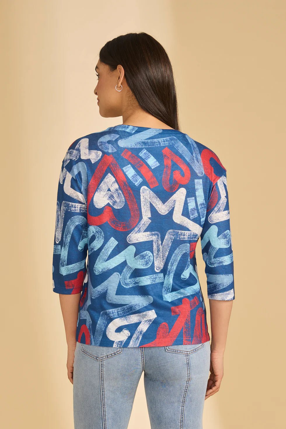 FDJ 3/4 Sleeve V - Neck Top | Pop - Juli's Wearable Art