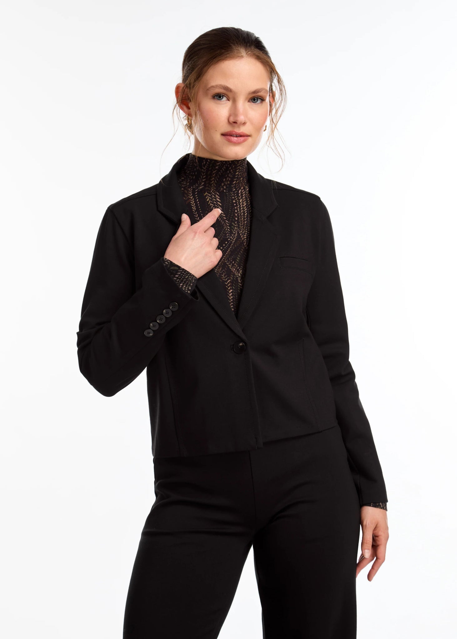 FDJ Black Cropped Blazer – Ponte de Roma - Juli's Wearable Art