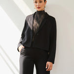 FDJ Black Cropped Blazer – Ponte de Roma - Juli's Wearable Art
