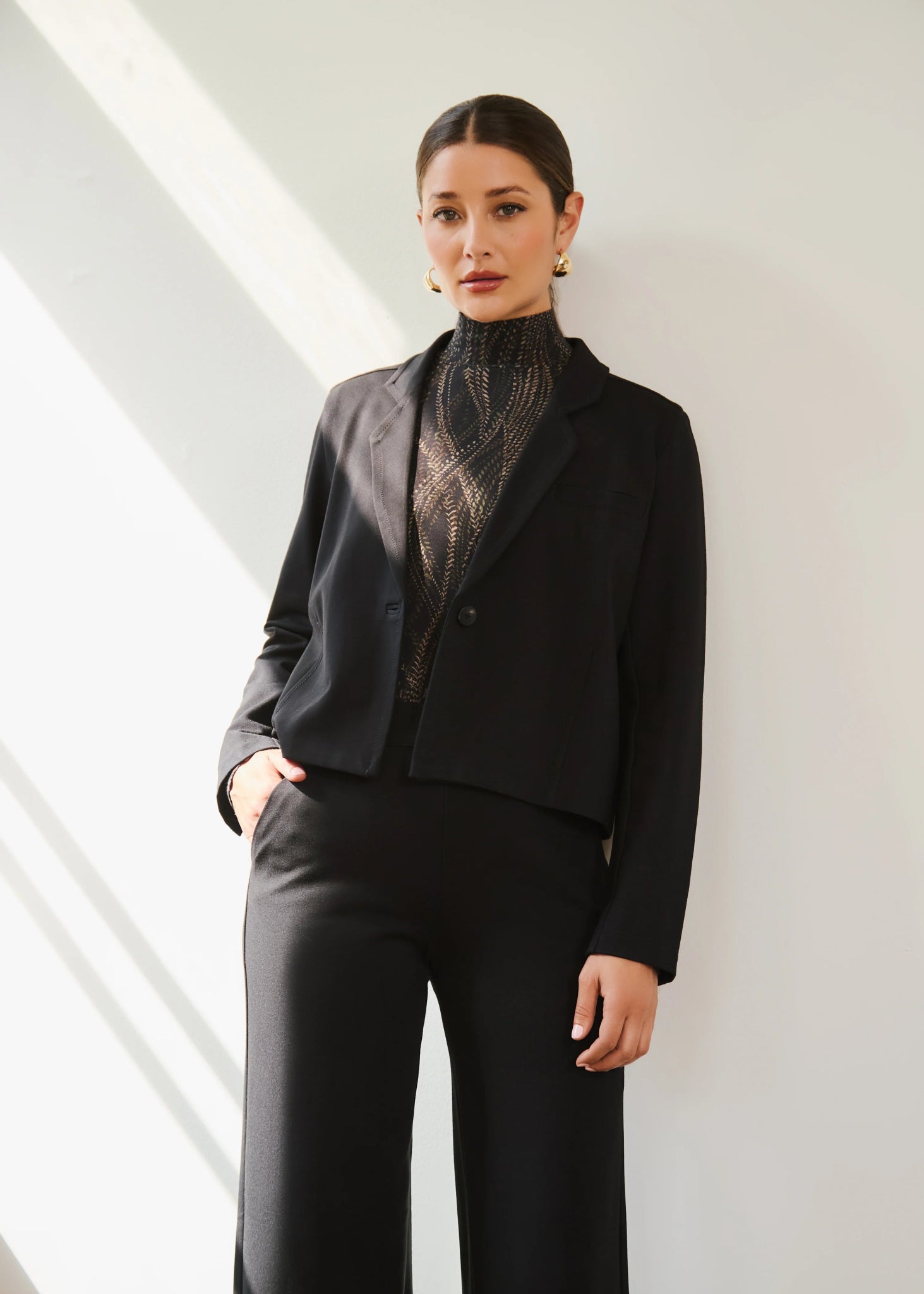 FDJ Black Cropped Blazer – Ponte de Roma