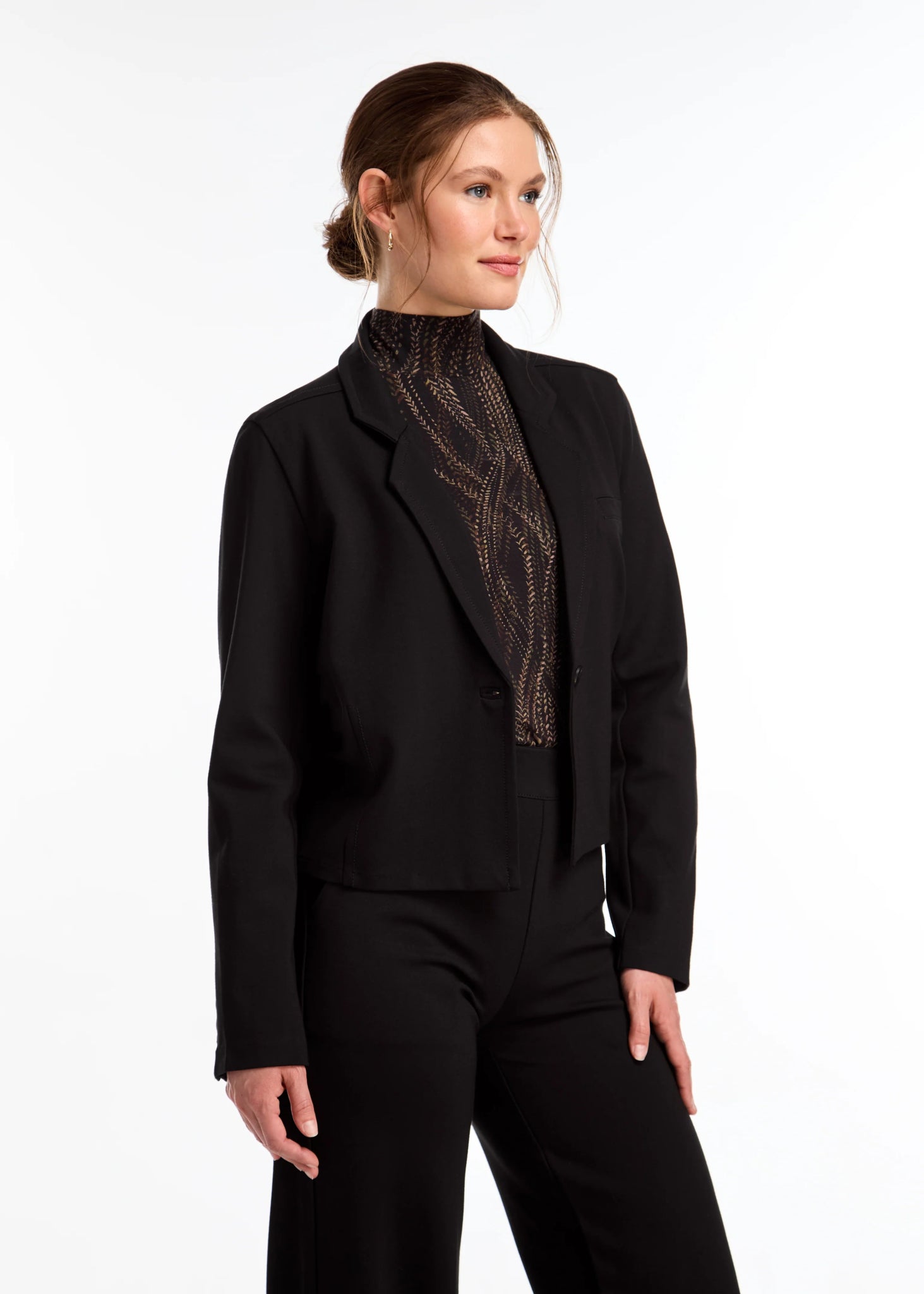 FDJ Black Cropped Blazer – Ponte de Roma - Juli's Wearable Art
