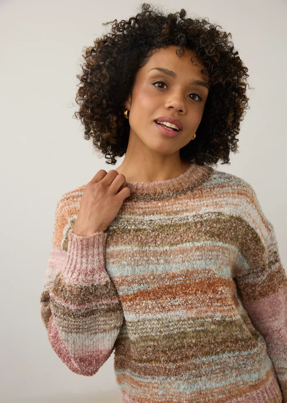 FDJ Boat Neck Boucle Sweater | Natural Spacedye