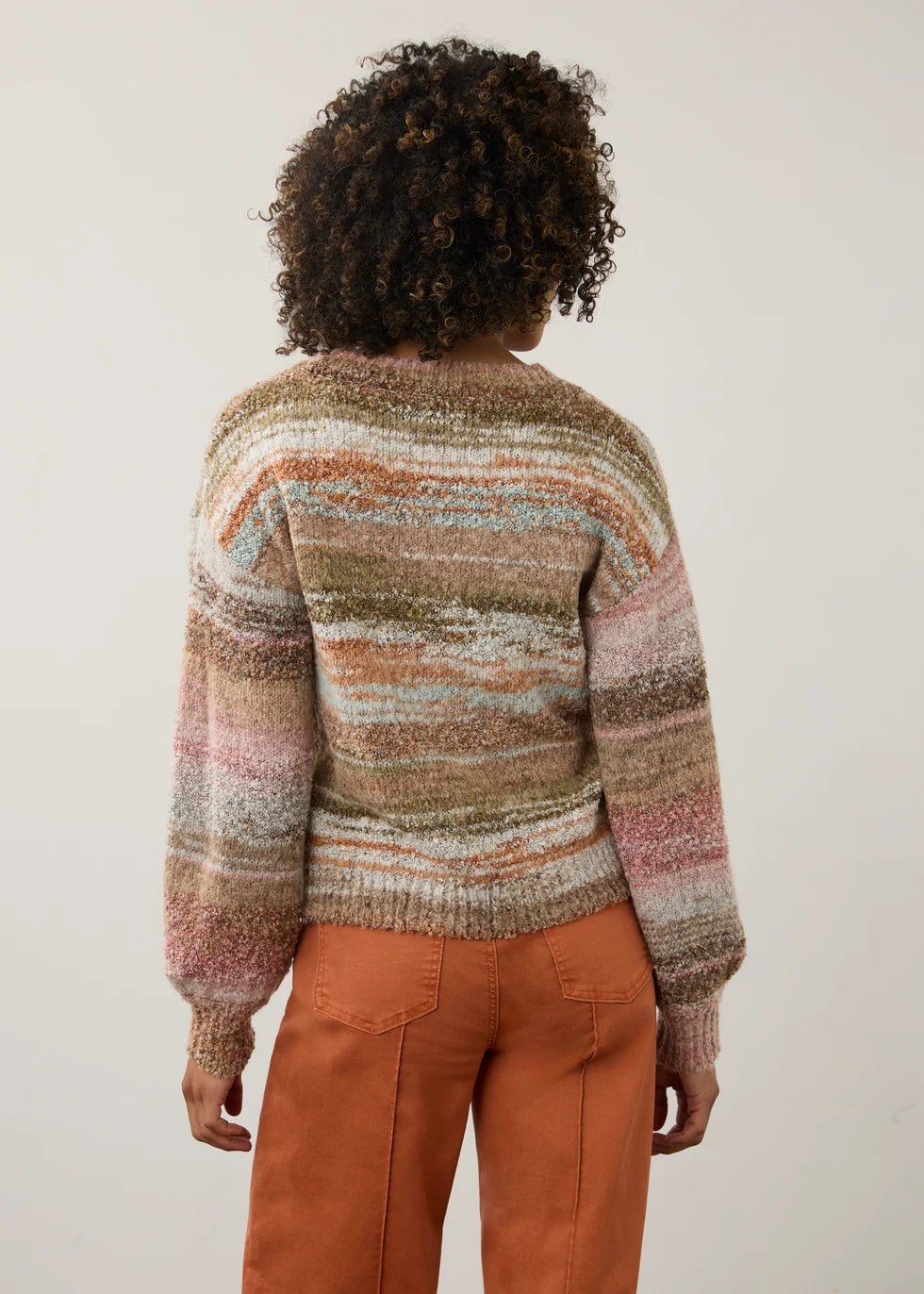FDJ Boat Neck Boucle Sweater | Natural Spacedye - Juli's Wearable Art