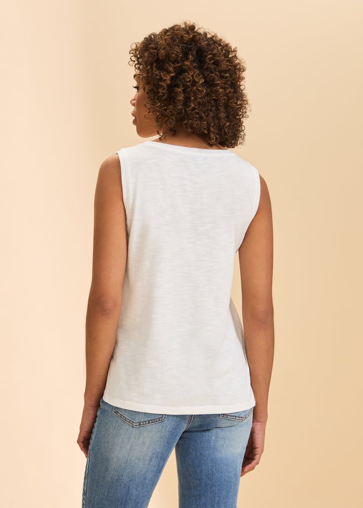 FDJ Boat Neck Cami | White - Juli's Wearable Art