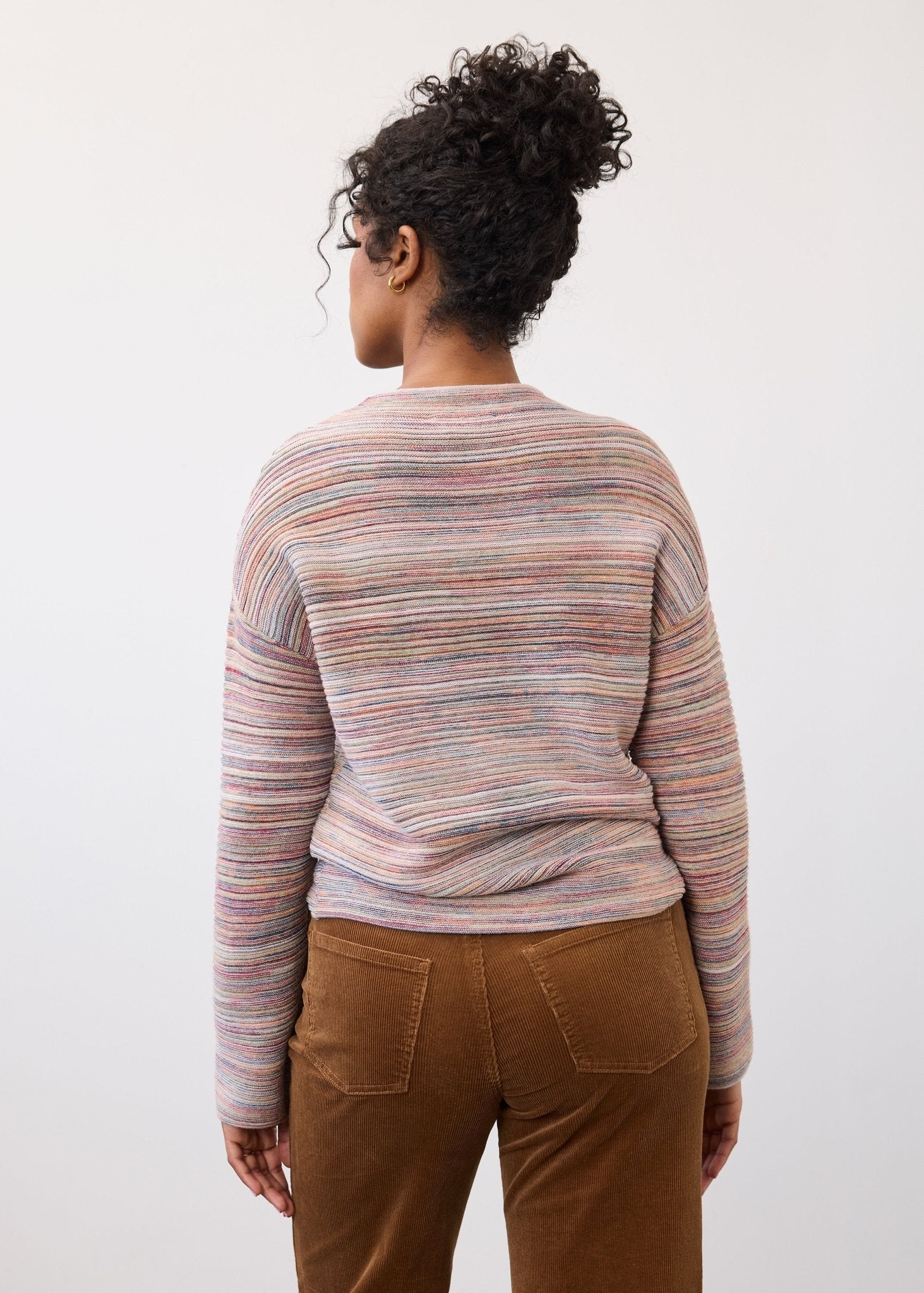 FDJ Boat Neck Long Sleeve Sweater | Multi Spaced Dyed - Juli's Wearable Art