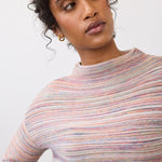 FDJ Boat Neck Long Sleeve Sweater | Multi Spaced Dyed - Juli's Wearable Art