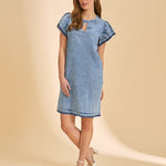 FDJ Chambray Shift Dress | Snow Wash - Juli's Wearable Art
