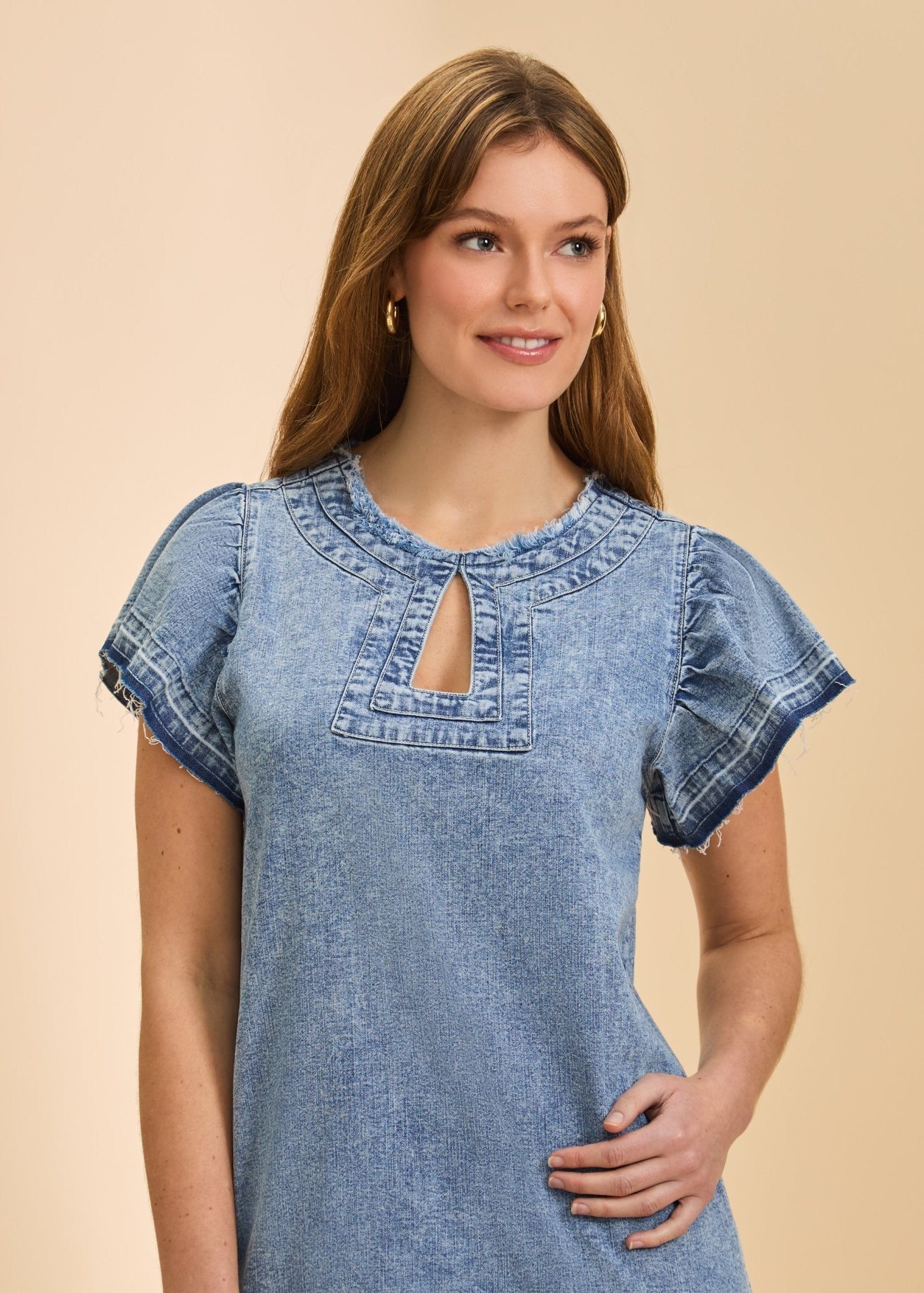 FDJ Chambray Shift Dress | Snow Wash - Juli's Wearable Art