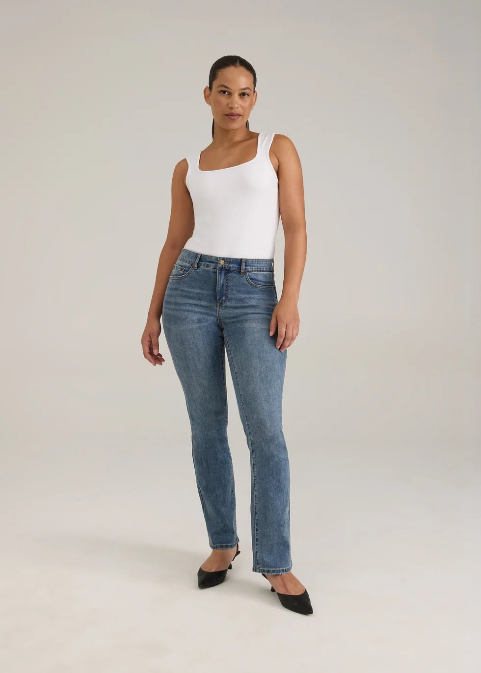 FDJ Christina Boot Leg Statement Denim | Vintage Wash