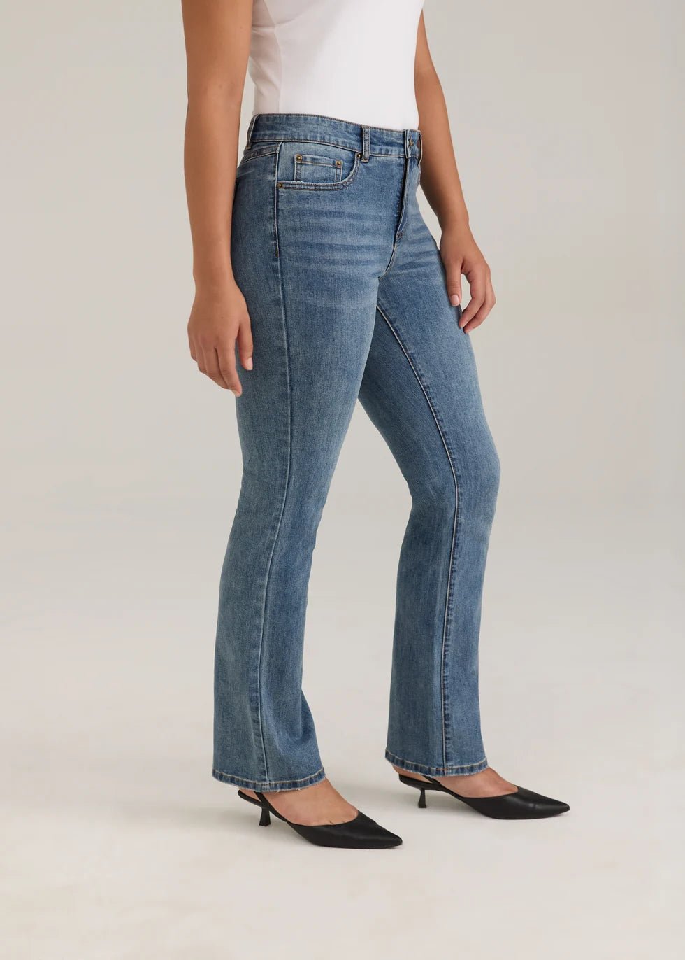 FDJ Christina Boot Leg Statement Denim | Vintage Wash - Juli's Wearable Art