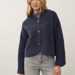 FDJ Collarless Knit Jacket | Storm Cloud - Juli's Wearable Art