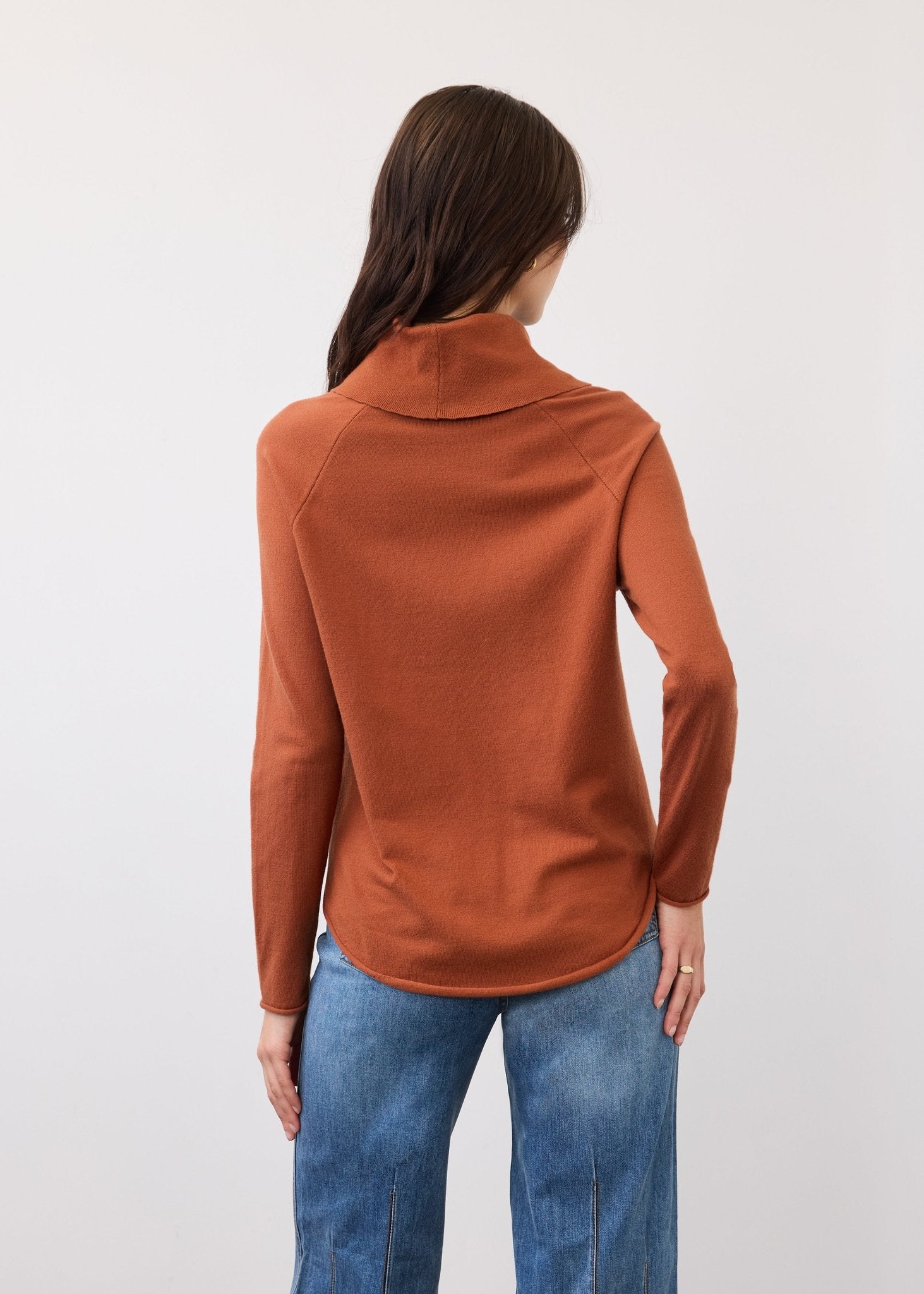 FDJ Cowl Neck Sweater | Pumpkin Pie - Juli's Wearable Art