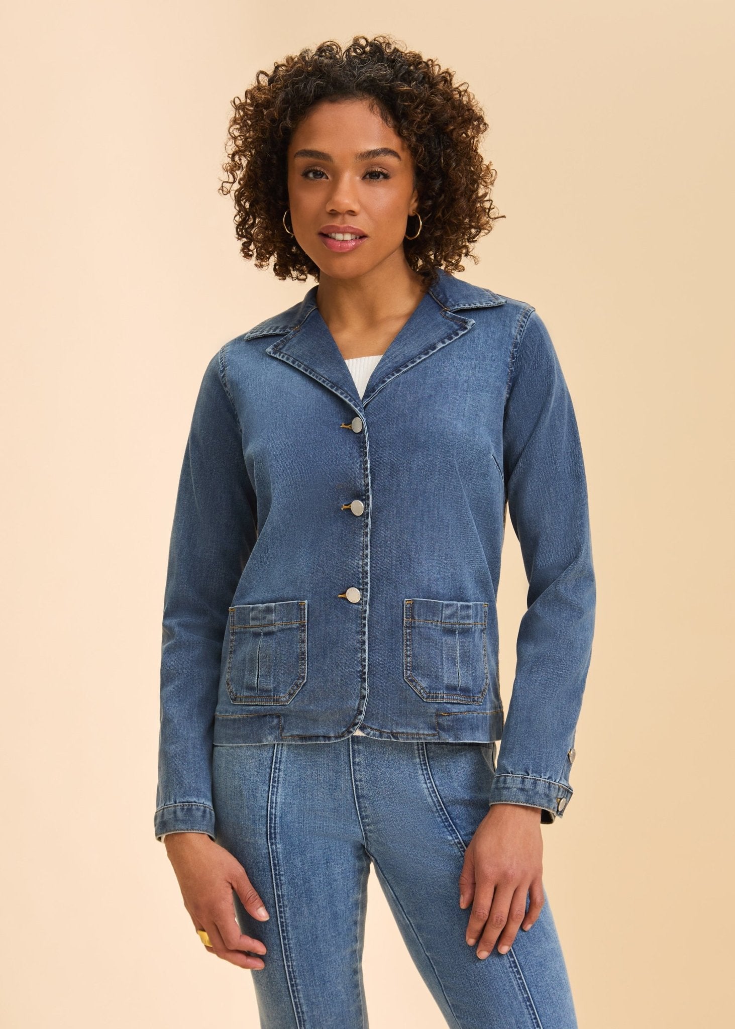 FDJ Denim Blazer Jacket | Medium Wash - Juli's Wearable Art