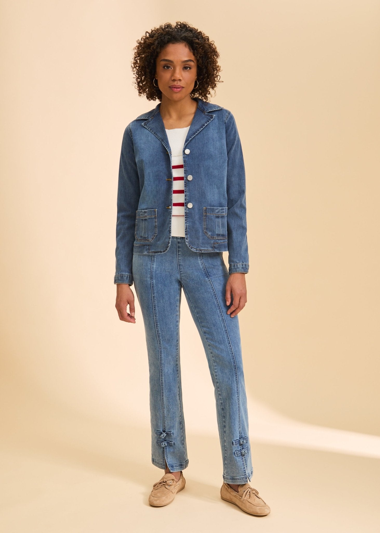 FDJ Denim Blazer Jacket | Medium Wash - Juli's Wearable Art
