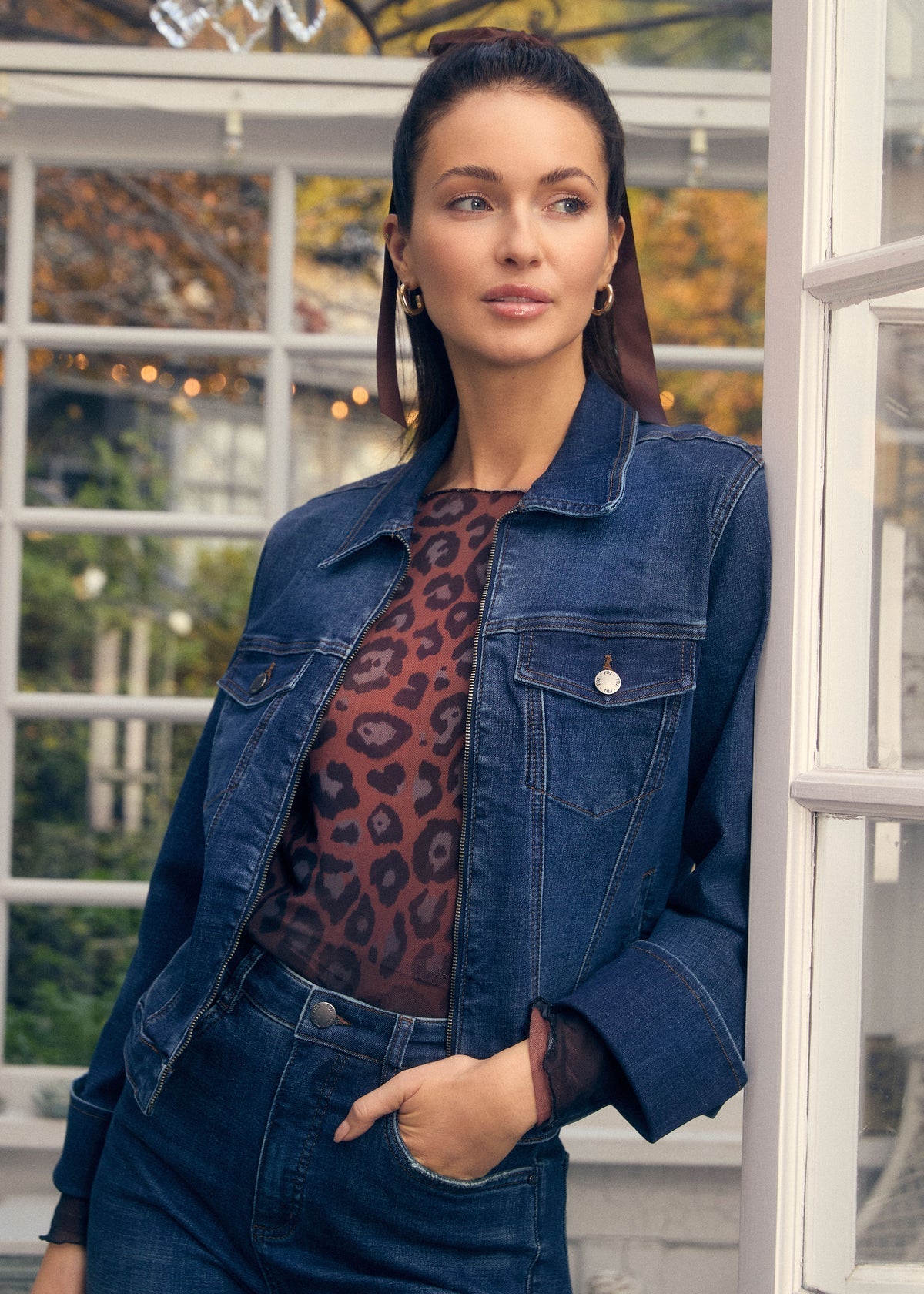 FDJ Denim Zip Front Jacket – Dark Blue - Juli's Wearable Art