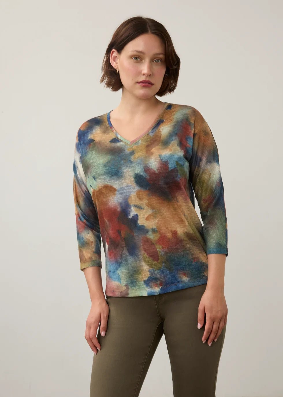 FDJ Drop Shoulder V-Neck Top | Courage - Juli's Wearable Art