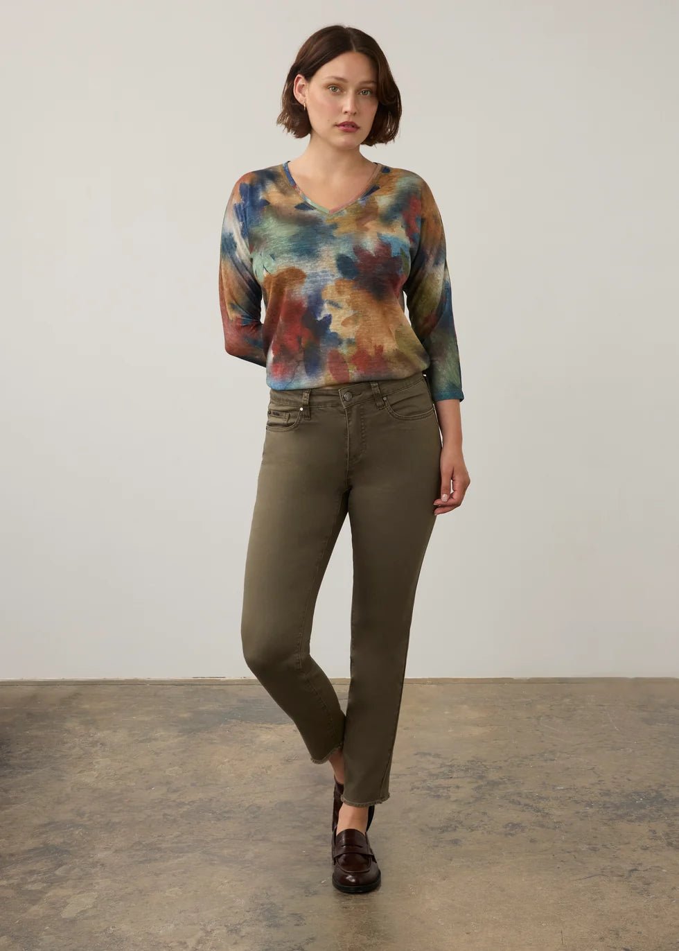 FDJ Drop Shoulder V-Neck Top | Courage - Juli's Wearable Art