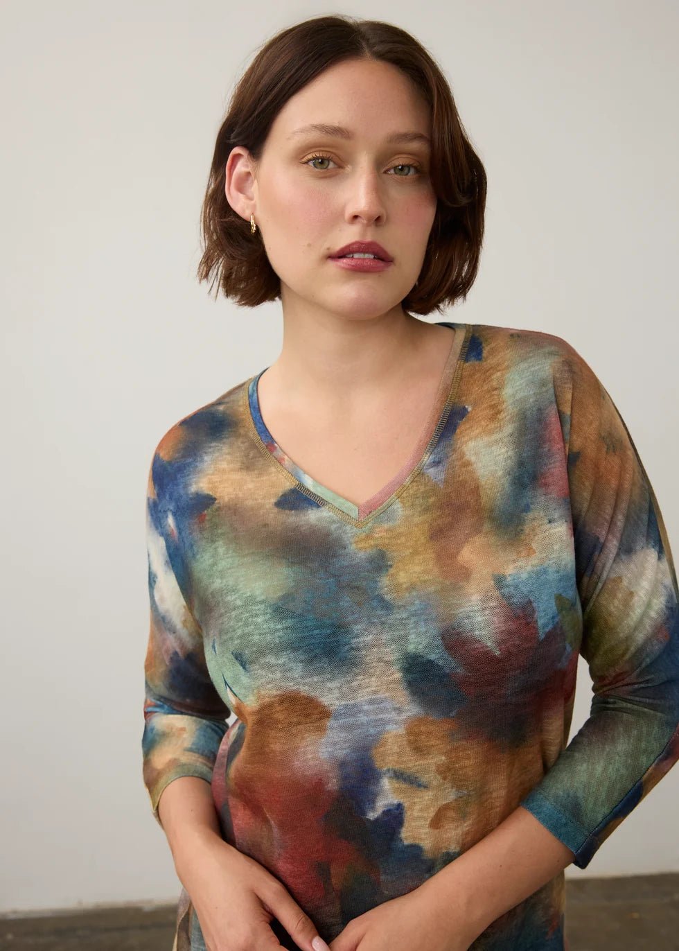FDJ Drop Shoulder V-Neck Top | Courage - Juli's Wearable Art